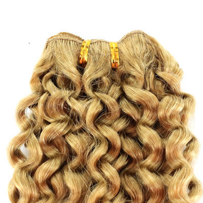 lichten idee knoop Curly gekrulde weft hairweave gepermanent op de fabriek.