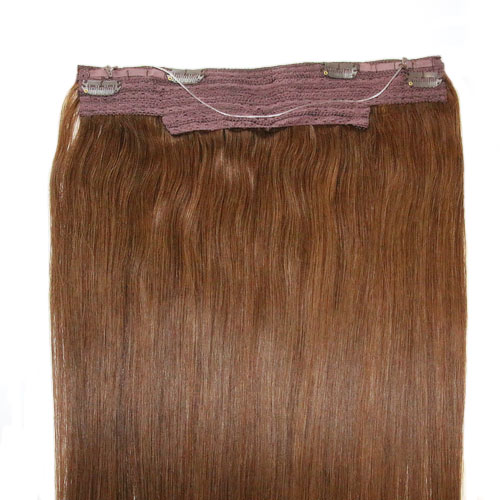 Flip of wire hair extensions van human hair.